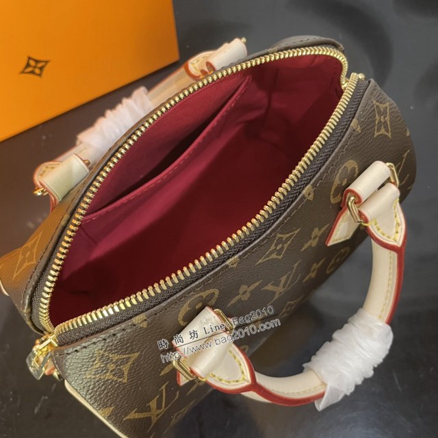 lv路易威登專櫃2022新款Speedy Bandoulière20手袋 lv頂級原單老花枕頭包 M46234 ydh4933